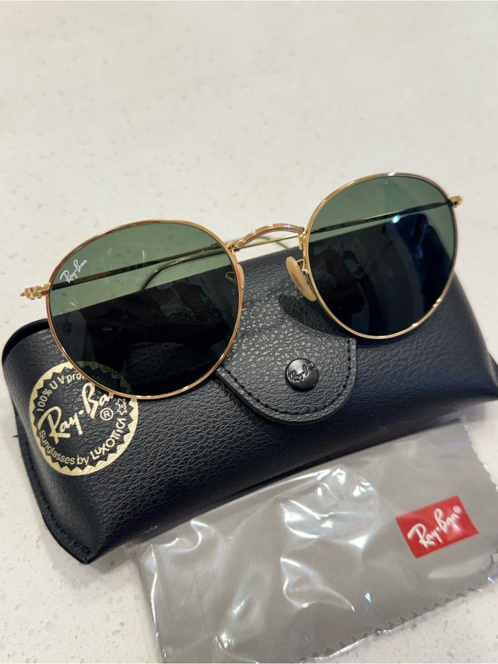 Ray-Ban Gold Frame Sunglasses